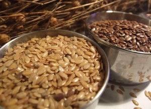 Linseeds being prepared for cooking.