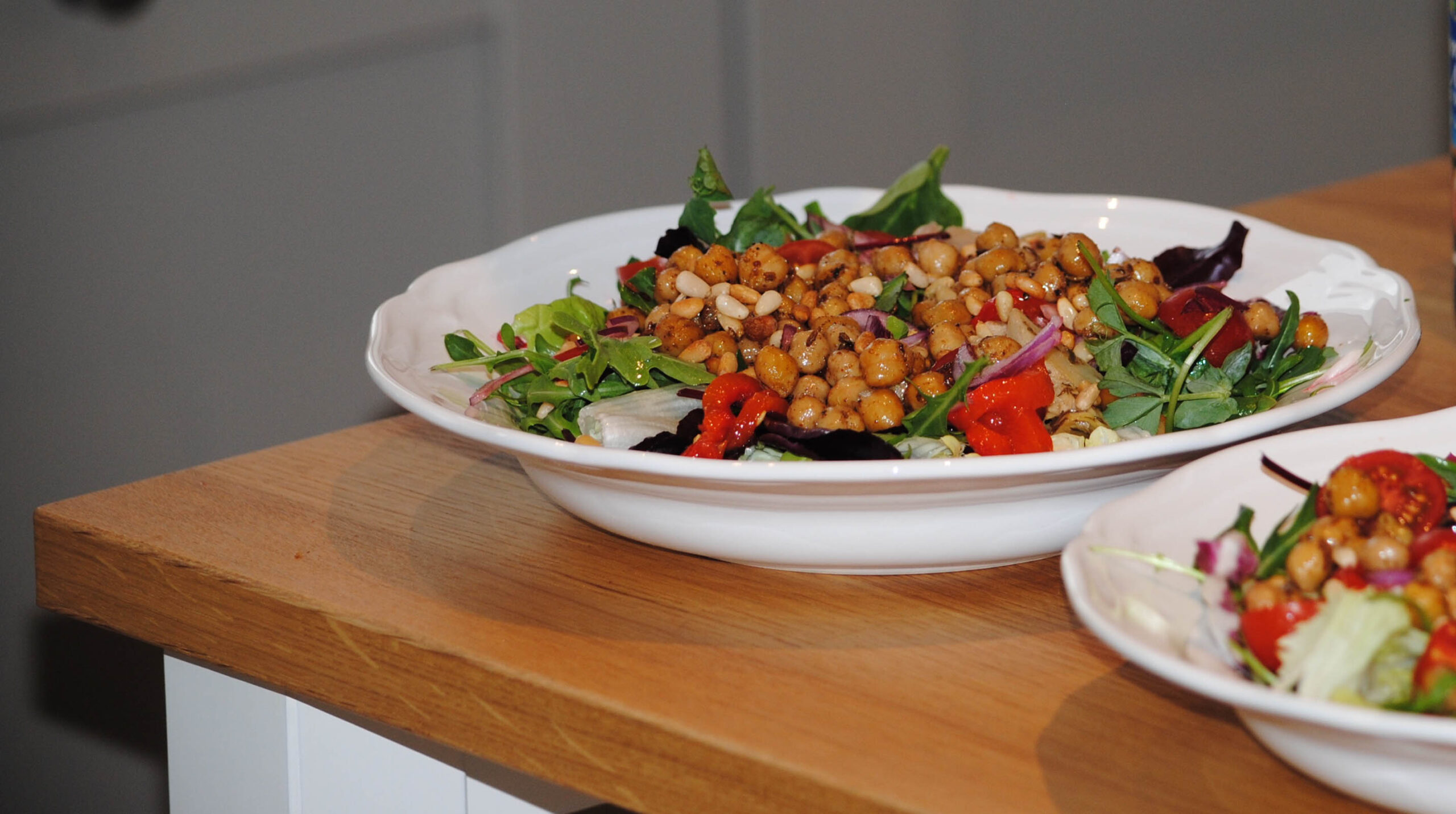 Fresh roasted chickpea salad