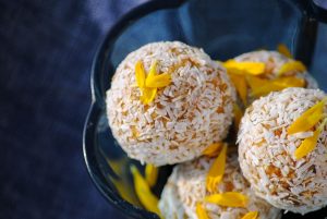 Homemade raw vegan balls.